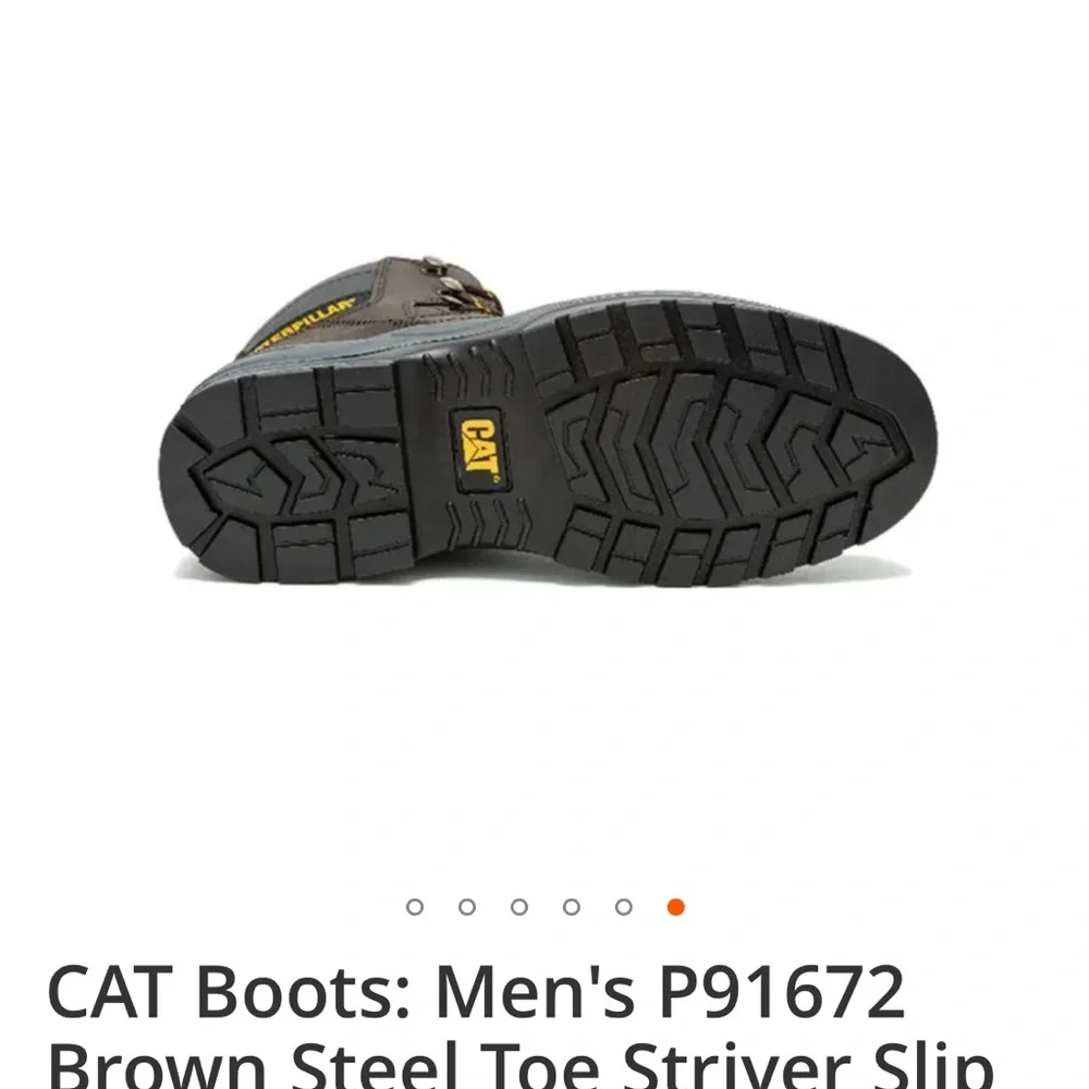 CAT Boots: Men's P91672 Brown Steel Toe Striver Slip Resistant EH Work Boot